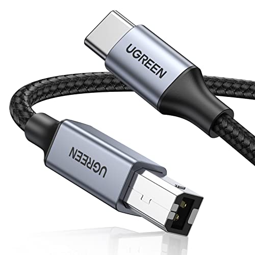 UGREEN USB C Printer Cable C to A Printer Scanner Braided MIDI Cable Compatible with DJ Controller, MIDI Keyboard, Digital Mixing Console, Piano Keyboard for MacBook Pro, iPad, 6ft - PuriLite