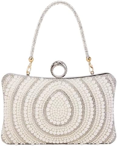Women's Evening Handbags Pearl Clutch Purse Beaded bag Bridal Clutch wedding Purse - PuriLite