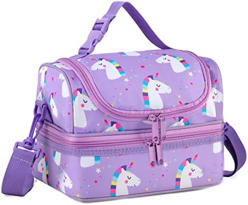 VASCHY Lunch Box Bag Men, Insulated Two Compartments Bento Cooler Bags for Adults/Women/Kids for School,Daycare,Kindergarten,Picnic Black - PuriLite