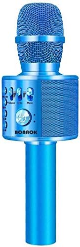BONAOK Wireless Bluetooth Karaoke Microphone,3-in-1 Portable Instrument Wireless Microphone Mic Speaker Machine Home Party Birthday for All Smartphones（Black） - PuriLite