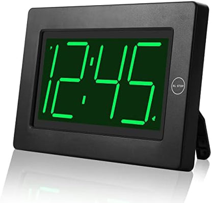 Wall Clock, Digital Clock, 8" Extra Large Display, 3" Big LED Number, Battery Operated, Adjustable Brightness, Clock for Bedroom, for Desk, Wall Mounted - PuriLite