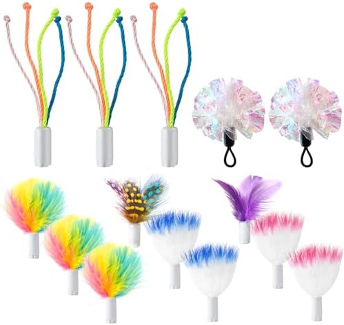 ORSDA Cat Toys Interactive, 4 in 1 Automatic Cat Toy, Hide and Seek, Whack a Mole, Magic Wand, Chasing Feather, with 4 Replacements, USB Rechargeable, for All Breed Sizes - PuriLite