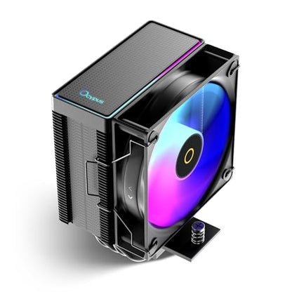 Gamma A40 ARGB WH CPU Cooler,100mm PWM Fan,133mm Height Single Tower Computer CPU Air Cooler,4 Copper Heat Pipes,ARGB Function,Fancy Top Cover,for Intel LGA 115X/1200/1700/1851&AMD AM4/AM5 - PuriLite