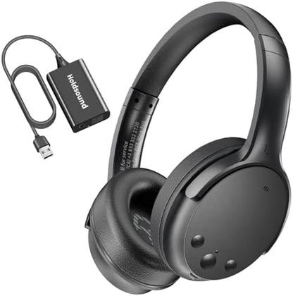Holdsound Wireless Headphones for TV Watching, TV Headphones Wireless for Seniors with USB Transmitter, 25hrs, No Lip-Sync Delay, Plug and Play, Gifts for Elderly,Light Black - PuriLite