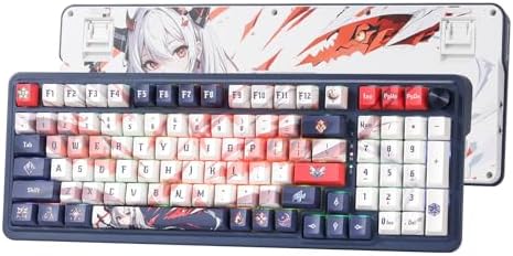 Redragon K686 PRO 98 Keys Wireless Gasket RGB Gaming Keyboard, 3-Modes Anime Mechanical Keyboard w/Hot-Swap Socket, Dedicated Knob Control & Sound Absorbing Pads, Custom Hi-Fi Linear Switch - PuriLite
