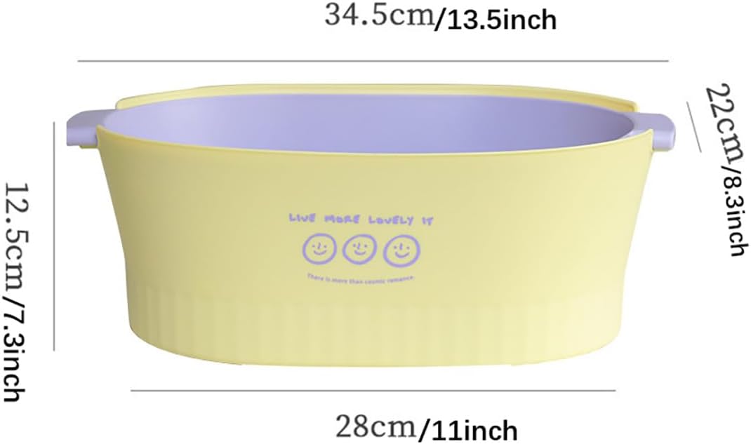 Kitchen Washbas Food Strainer Drain Basket Rotating Drainer Double-Layer Basin Vegetable Fruit Washing Strainer - PuriLite