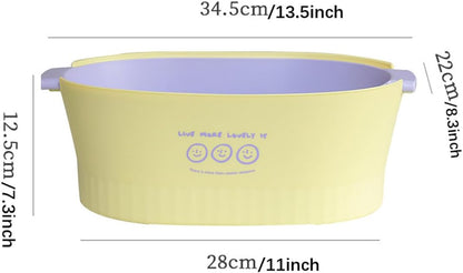 Kitchen Washbas Food Strainer Drain Basket Rotating Drainer Double-Layer Basin Vegetable Fruit Washing Strainer - PuriLite
