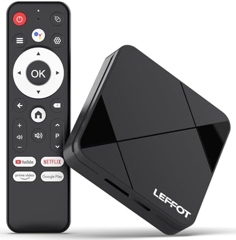 LEFFOT Android TV Box 2025,4K UHD Steaming Devices for TV,2GBRAM + 8GBROM,with HDR10,2.4G&5G WIFI6,BT 5.0,Smat TV Box RK3518 - PuriLite