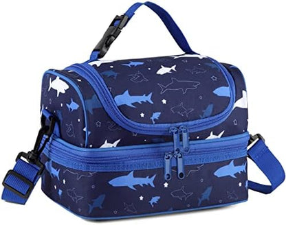 VASCHY Lunch Box Bag Men, Insulated Two Compartments Bento Cooler Bags for Adults/Women/Kids for School,Daycare,Kindergarten,Picnic Black - PuriLite