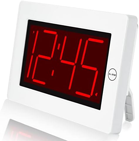 Wall Clock, Digital Clock, 8" Extra Large Display, 3" Big LED Number, Battery Operated, Adjustable Brightness, Clock for Bedroom, for Desk, Wall Mounted - PuriLite