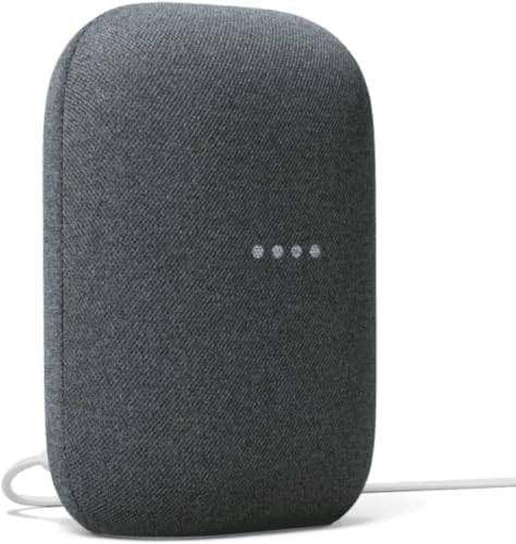 Google Voice Bluetooth Speaker - Wireless Music Streaming, Powerful Sound, Built-in Assistant, Wi-Fi and Bluetooth Connection, Smart Home Control, Stereo Pairing (Charcoal) - PuriLite