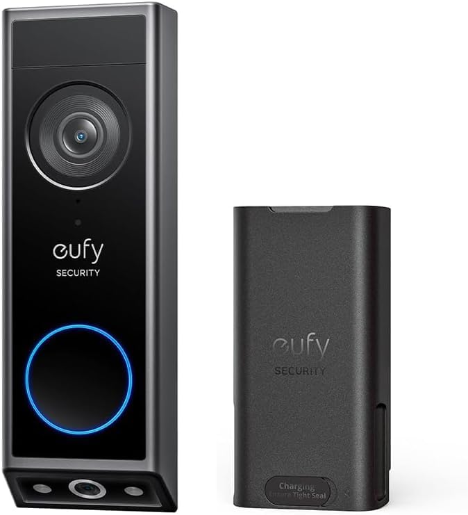 eufy Security Video Doorbell E340 (Battery Powered), Dual Cameras with Delivery Guard, 2K Full HD and Color Night Vision, HomeBase S380 Compatible, No Monthly Fee - PuriLite