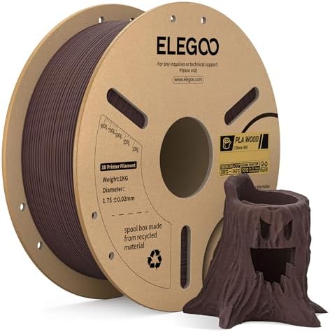 ELEGOO PLA Filament 1.75mm Black 1KG,3D Printer Filament Dimensional Accuracy +/- 0.02mm,1kg Cardboard Spool(2.2lbs) 3D Printing Filament Fits for Most FDM 3D Printers - PuriLite