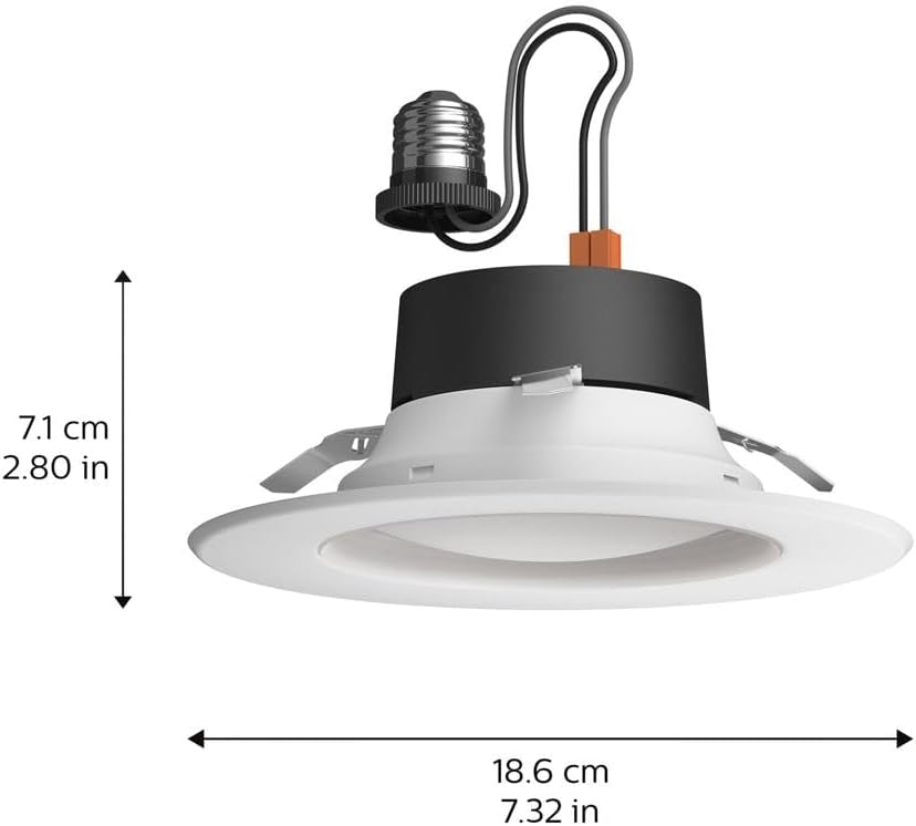 Philips Hue White & Color Ambiance 4" Smart LED Retrofit Can Downlight, Color Changing, Bluetooth & Zigbee Compatible (Hue Hub Optional), Smart Ceiling Lighting - PuriLite