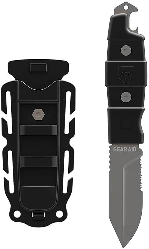 GEAR AID Buri Drop Point Knife with Sheath, Orange, 3” Blade - PuriLite