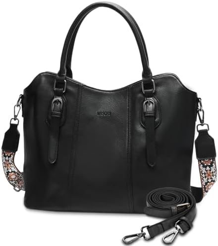 Hobo Bags for Women,VASCHY Vegan Leather Handbag Purse Top Handle Satchel Boho Shoulder Bag with Crossbody Guitar Strap - PuriLite
