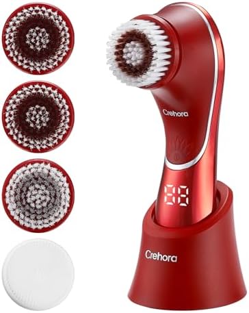 Facial Cleansing Brush, Face Scrubber Exfoliator, Face Scrubber Rechargeable IPX-7 Waterproof, Electric Face Scrubber, Electric Face Spin Brush for Exfoliating, Massaging and Deep Cleansing - PuriLite