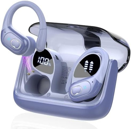 STECEi Wireless Earbuds 75hrs Bluetooth 5.4 Headphone Sport, Bluetooth Earbuds HiFi Stereo Over Ear Bud with Earhooks, ENC Noise Cancelling Mic, IP7 Waterproof Wireless Earphone for Workout/Running - PuriLite