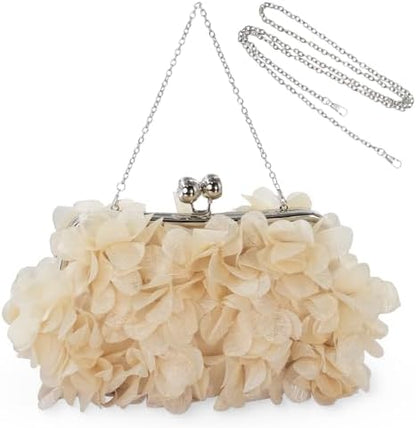 JAMBHALA Clutch Evening Handbags Floral Appliques Small Clutch Purses for Women - PuriLite
