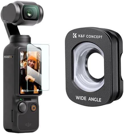 K&F Concept Wide-Angle Lens Compatible with DJI Osmo Pocket 3, Magnetic Attach/Multi-Coated/Optical Glass - PuriLite