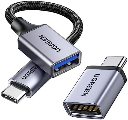 UGREEN USB C to USB Adapter 2 Pack, USB 3.2 Gen 2 10Gbps USB C Adapter USB C Male to USB 3.2 Female Adapter OTG Compatible with iPhone 15, Galaxy S24 S23 Ultra, MacBook Pro Air, iPad Pro Mini, Grey - PuriLite