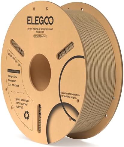 ELEGOO PLA Filament 1.75mm Black 1KG,3D Printer Filament Dimensional Accuracy +/- 0.02mm,1kg Cardboard Spool(2.2lbs) 3D Printing Filament Fits for Most FDM 3D Printers - PuriLite