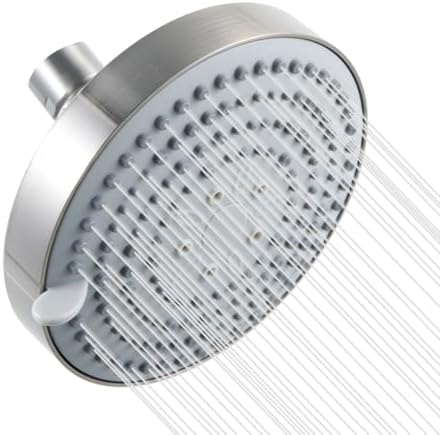 OFFO Shower Head, High Pressure Shower Head with 6 Mode, Fixed Showerheads for Strong Water Flow & Relaxing Shower Experience, Chrome - PuriLite