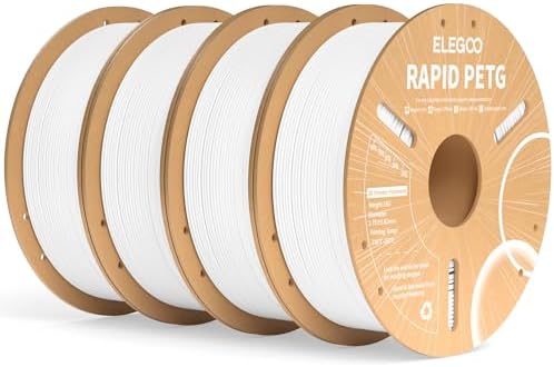 ELEGOO Rapid PETG Filament 1.75mm Black 1KG, 3D Printer Filament Max 600 mm/s High Speed Printing, Dimensional Accuracy +/- 0.02 mm Fit Most FDM Printer 1kg Cardboard Spool - PuriLite