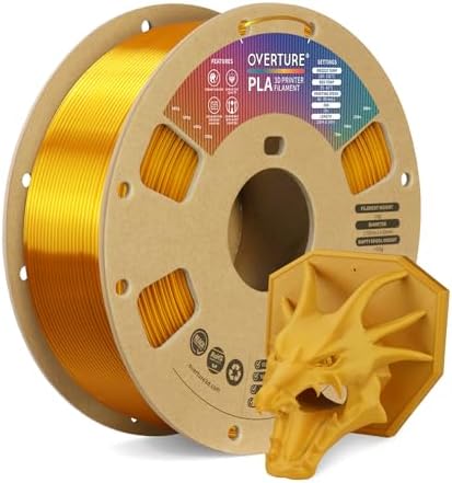 OVERTURE PLA Filament 1.75mm PLA 3D Printer Filament, 1kg Cardboard Spool (2.2lbs), Dimensional Accuracy +/- 0.02mm, Fit Most FDM Printer (Black 1-Pack) - PuriLite