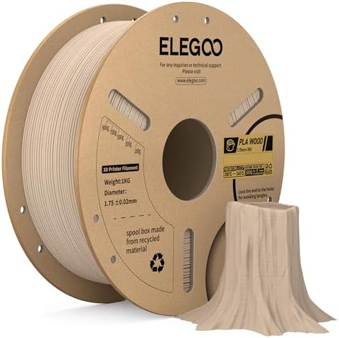 ELEGOO PLA Filament 1.75mm Black 1KG,3D Printer Filament Dimensional Accuracy +/- 0.02mm,1kg Cardboard Spool(2.2lbs) 3D Printing Filament Fits for Most FDM 3D Printers - PuriLite
