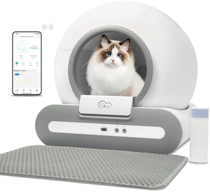 DOEL Self Cleaning Cat Litter Box, 65L Automatic Cat Litter Box, Smart Litter Box Machine with APP Control, Electric Self Scooping Litter Box - PuriLite