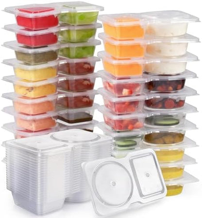 Pure Future 50-Piece Large Airtight Food Storage Containers with Lids, BPA-Free Stackable & Microwave Safe Kitchen Set for Meal Prep, Freezer Use - 25 Containers & Lids, Leakproof Design - PuriLite