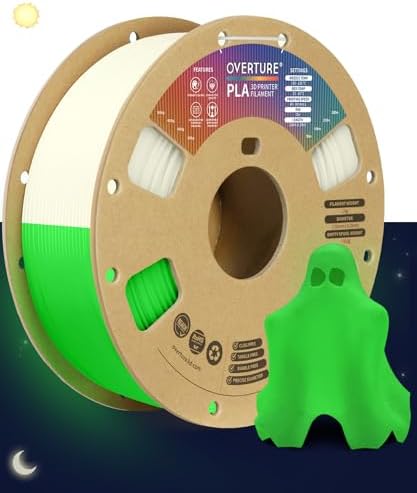 OVERTURE PLA Filament 1.75mm PLA 3D Printer Filament, 1kg Cardboard Spool (2.2lbs), Dimensional Accuracy +/- 0.02mm, Fit Most FDM Printer (Black 1-Pack) - PuriLite