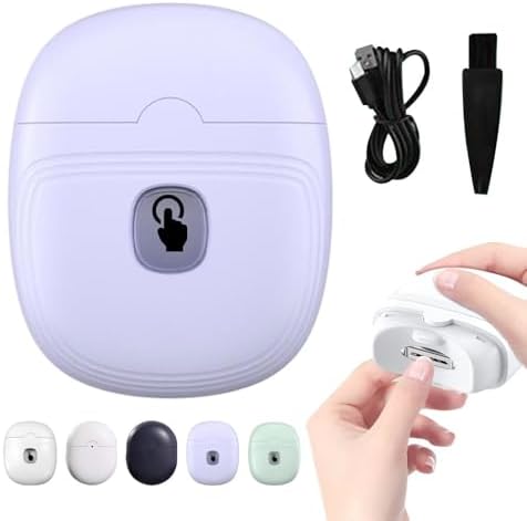 Electric Automatic Nail Clipper, 2025 New Electric Automatic Nail Clippers Trimmer with Led Light, USB Rechargeable Fingernail Clippers Fingernail Manicure Set for Seniors Baby Kids Adults (White) - PuriLite