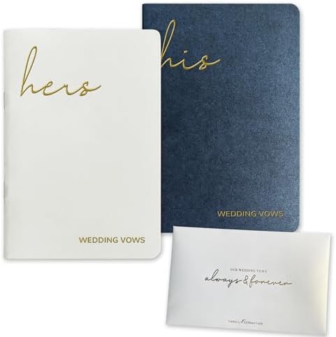 WeddingGiftsWedding Vow Books His and Hers Soft Touch Gold Foil Engraving Vow Books Wedding Essentials Wedding Accessories(TR-HH-Black) - PuriLite