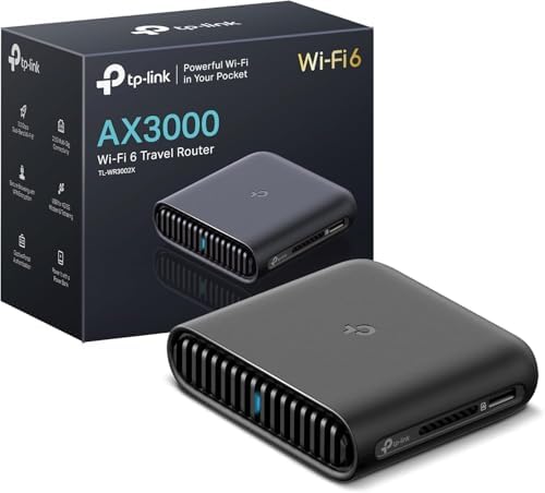 TP-Link Dual-Band WiFi 6 AX3000 Travel Router (TL-WR3002X) – Pocket-Sized, Multi-Gig, OpenVPN, WireGuard, USB 3.0, Phone Tethering, Public WiFi Sharing, Hotel/Cruise Ready, Multi-Mode - PuriLite