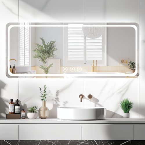 Lmsedf 24" x 32"Rectangle LED Bathroom Mirror with Lights, Backlit & Front Lighted, Wall-Mounted Vanity Mirror 3000K/4000K/6000K, Memory Functions, Anti-Fog, Dimmable Smart Mirror - PuriLite