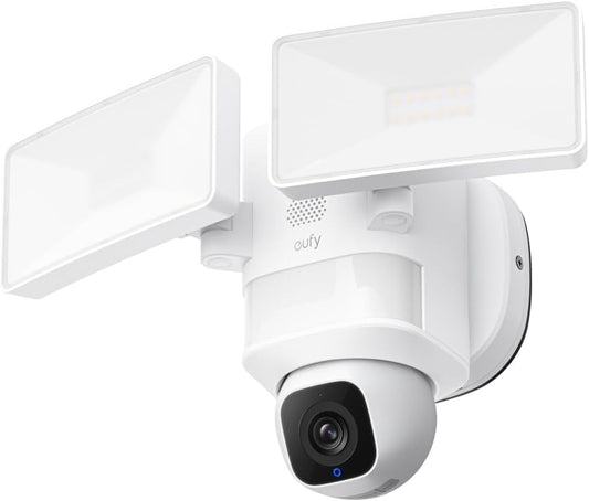 eufy Floodlight Camera E30, Security Camera Outdoor, 360° Pan and Tilt, AI Detection and Tracking, 2K Video, 2.4GHz Wi-Fi, 2,000 Lumens, Custom Voice and Light Alerts, 24/7 Recording, No Monthly Fee - PuriLite