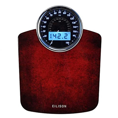EILISON Highly Advance 2-in-1 Digital & Analog Weighing Scale for Body Weight-400lbs, 4 High Precison GX Sensor Accurate, Thick Tempered Glass, Extra Large Display (White) - PuriLite