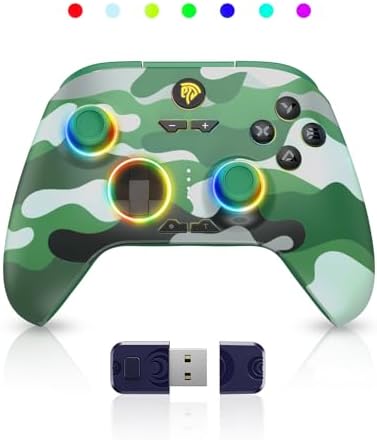 EasySMX X15 PC Controller - Enhanced Wireless Bluetooth Controller with Hall Joysticks/Hall Triggers/RGB Lighting - No Stick Drift, No Dead Zone - Work for Windows PC, Android, Steam and Switch - PuriLite