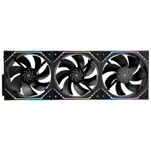 Thermalright TL-M12QR X3 Case Fan, CPU Cooler Comes with ARGB Mirror Light Effect,PC PWM Silent Cooling with 1500RPM Speed,Reverse CPU Cooler Fan (120mm, Black) - PuriLite