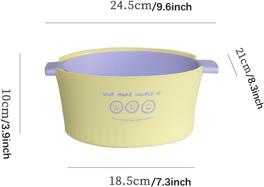 Kitchen Washbas Food Strainer Drain Basket Rotating Drainer Double-Layer Basin Vegetable Fruit Washing Strainer - PuriLite