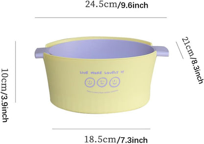 Kitchen Washbas Food Strainer Drain Basket Rotating Drainer Double-Layer Basin Vegetable Fruit Washing Strainer - PuriLite
