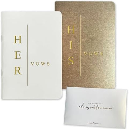 WeddingGiftsWedding Vow Books His and Hers Soft Touch Gold Foil Engraving Vow Books Wedding Essentials Wedding Accessories(TR-HH-Black) - PuriLite