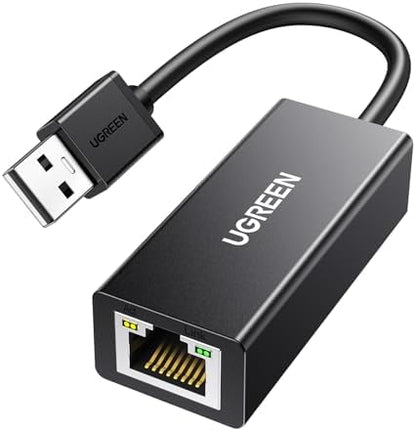 UGREEN Ethernet Adapter USB 2.0 to 10 100 Network RJ45 LAN Wired Adapter for Switch, MacBook, Chromebook, Windows 11, 10, 8.1, Mac OS, Surface Pro, Linux ASIX AX88772 Chipset - PuriLite