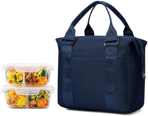Lunch Bag Insulated Lunch Box Leakproof Lunch Tote Bags for Women Men,Portable Thermal Cooler Bag Lunch Containers with Shoulder Strap for Work, Family, Picnic, School, Outdoor,BBQ C2-Pinkpurple - PuriLite