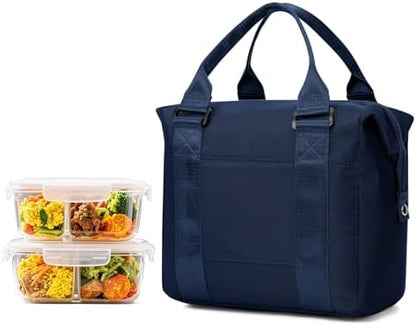 Lunch Bag Insulated Lunch Box Leakproof Lunch Tote Bags for Women Men,Portable Thermal Cooler Bag Lunch Containers with Shoulder Strap for Work, Family, Picnic, School, Outdoor,BBQ C2-Pinkpurple - PuriLite