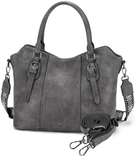 Hobo Bags for Women,VASCHY Vegan Leather Handbag Purse Top Handle Satchel Boho Shoulder Bag with Crossbody Guitar Strap - PuriLite