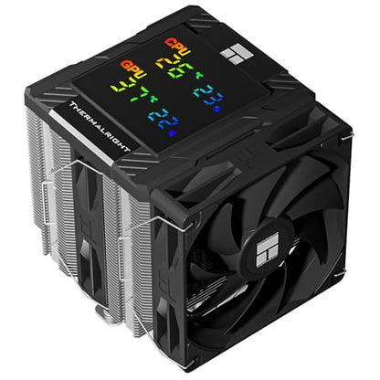 Thermalright Peerless Assassin 120 Digital ARGB Black CPU Air Cooler, Digital Screen Top Cover,6 Heatpipes Computer CPU Cooler, for AM4/AM5,Intel LGA1700/1851/1150/1151/1200,PC Cooler-Black ARGB - PuriLite