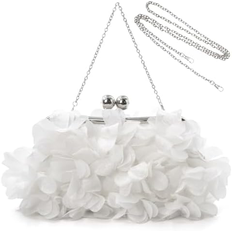 JAMBHALA Clutch Evening Handbags Floral Appliques Small Clutch Purses for Women - PuriLite